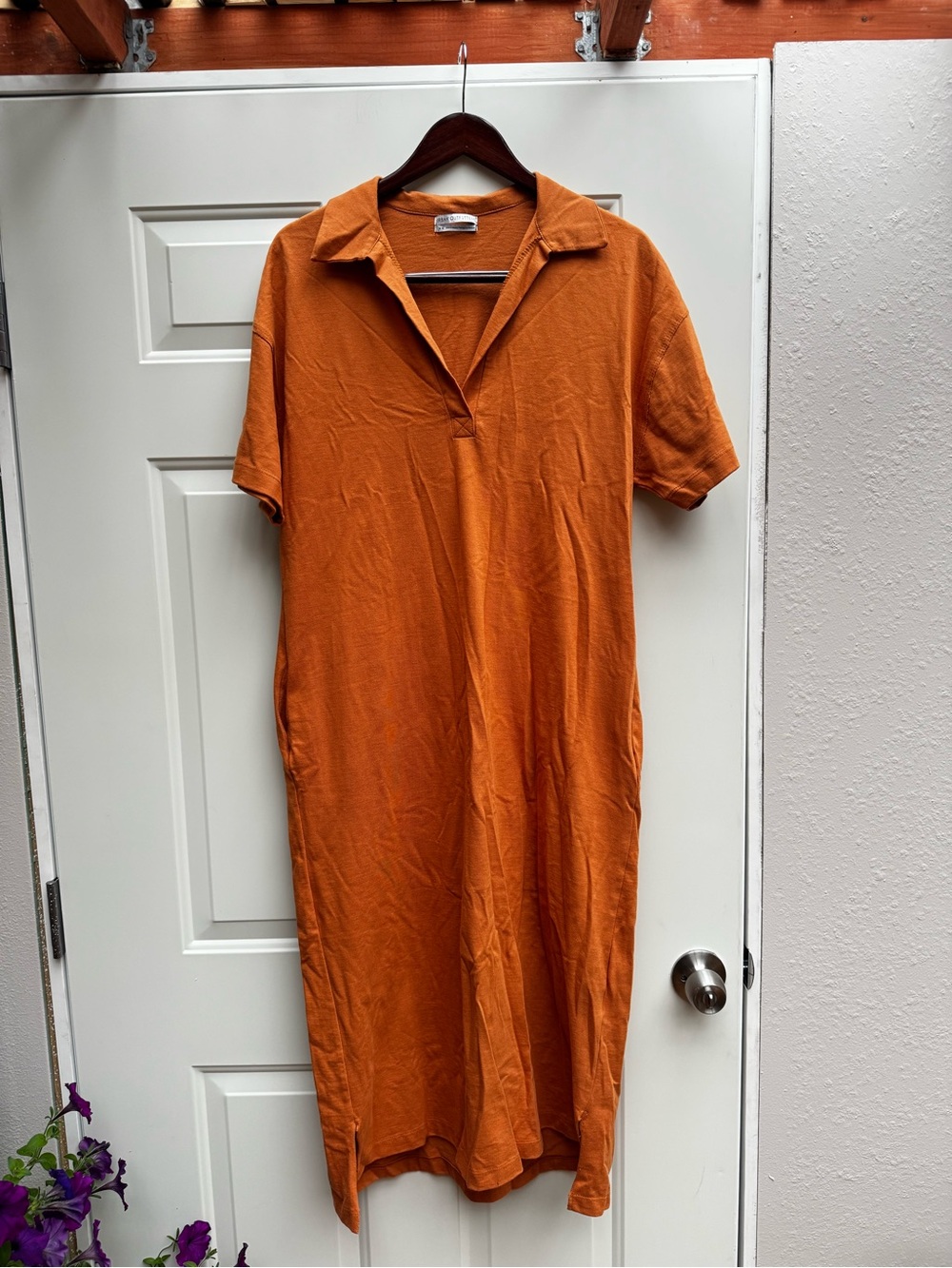 Urban Outfitters Orange Short-Sleeve Polo Shirt Dress